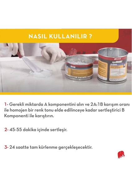 Epogranıt 2:1 Karışım Oranlı Şeffaf Epoksi Yapıştırıcı 1kg Set