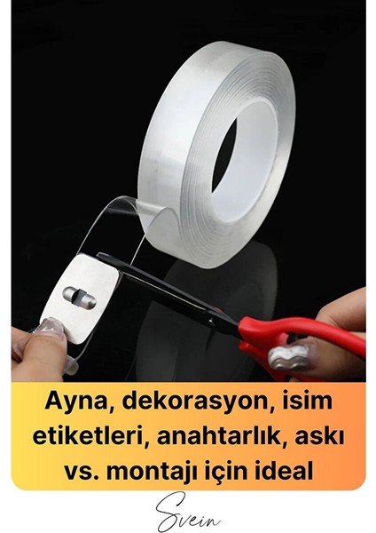 100 kg Şeffaf Çift Taraflı Çok Amaçlı Güçlü Tamir Silikon Bant Dış Mekan Akrilik Bandı 18 Mm-2 mt fırsatları