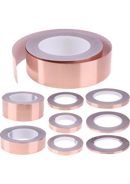 50 mm x 20 mt Tek Taraflı Iletken Bant Bakır Folyo Salyangoz Kovucu Gitar Kapton Bandı