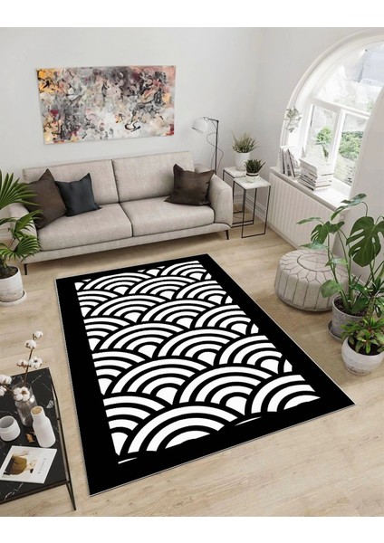 Işıltı Koleksiyonu MODEL185 Süngerli Dijital Baskılı Saçaksız Mutfak Halısı Yolluk