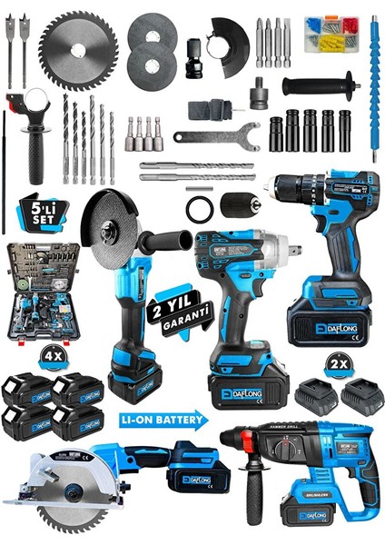 Ultra Pro Kömürsüz 4 Bataryali Çeli̇k Sanzuman 5'li̇ Set Sunta Kesmeli̇-Mvi