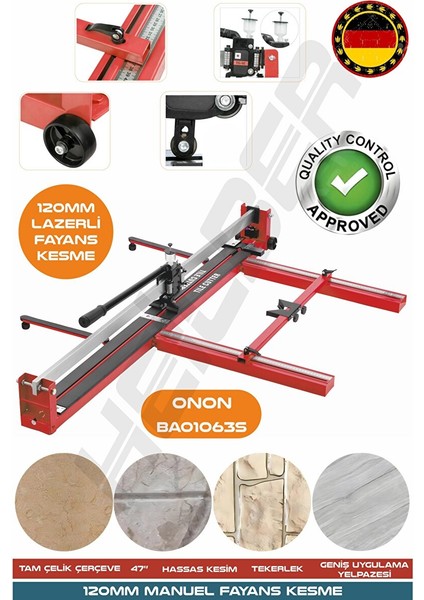 Yeni̇ Nesi̇l 120CM Lazerli̇ Yağli Çi̇ft Sürgülü Hassas Kesi̇m Metreli̇ Serami̇k Fayans Grani̇t Kesme Maki̇nesi̇