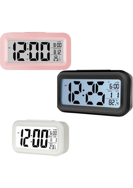LCD Işıklı Sensörlü Termometreli Alarmlı Fotoselli Akıllı Dijital Masa Renkli 1 Adet