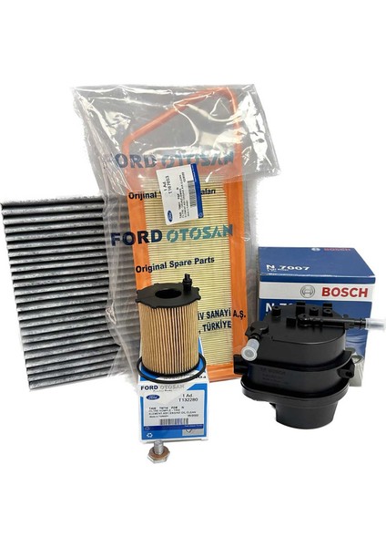 Ford Fusion 1.4 Tdci Dizel Filtre Bakım Seti 2002-2011 Hava+Yağ+K.polen+Yakıt Filtresi