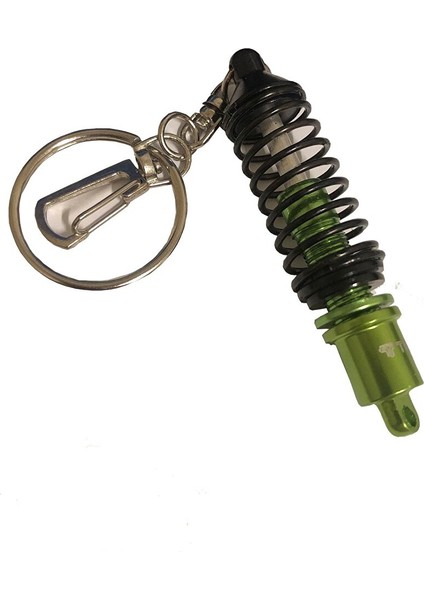 Oto Araba Anahtarlık Coilover Ayarlanabilir Yeşil Siyah Yaylı Metal