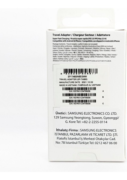 Galaxy M34 5g Type-C Fast Şarj Adaptörü 25W Siyah (Samsung Türkiye Garantili)