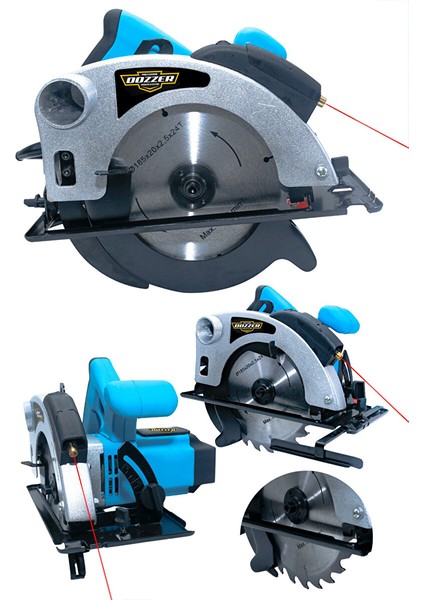 1800 Watt Lazerli Bakir Sargili Sunta Kesme Daire Testere Makinesi 185 mm