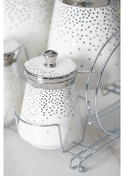 6388 Fleur Metal Standlı 7 Li Baharat Takımı Silver fiyatları