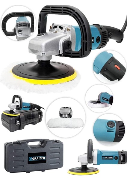 Alman 4200 Watt Bakir Sargili 6 Kademe Devir Ayarlı Polisaj Makinasi Zımpara Pasta Cila Makinesi