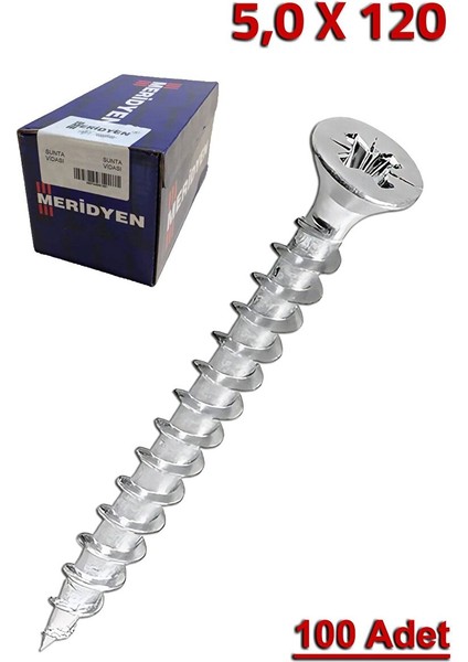 Meridyen Sunta Vidası 5.0X120 (100 Adet)