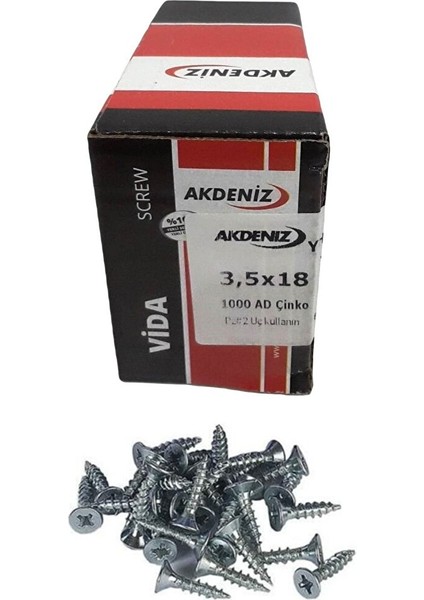 Çinko 3,5X18 mm Sunta Vidası / 1000 Adet - Vida