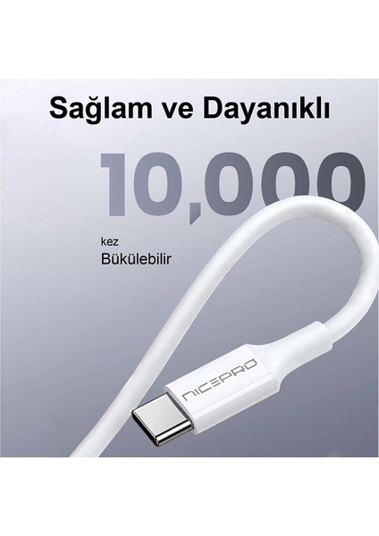 UTC20 45W 2m Tpe USB To Type-C Hızlı Şarj ve Data Kablosu