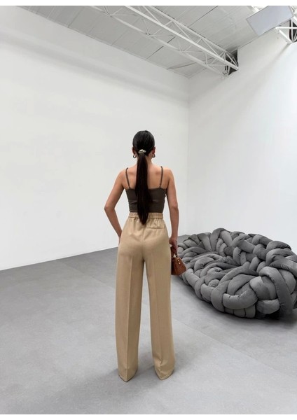 Trio Arka Bel Lasti̇k Detayli Palazzo Pantolon fiyatları