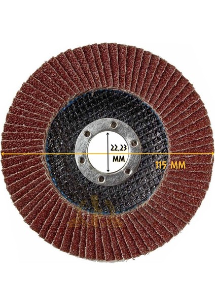 Katlı Flap Disk Yuvarlak Zımpara 115 mm - P60 Kum - 1 Adet modelleri