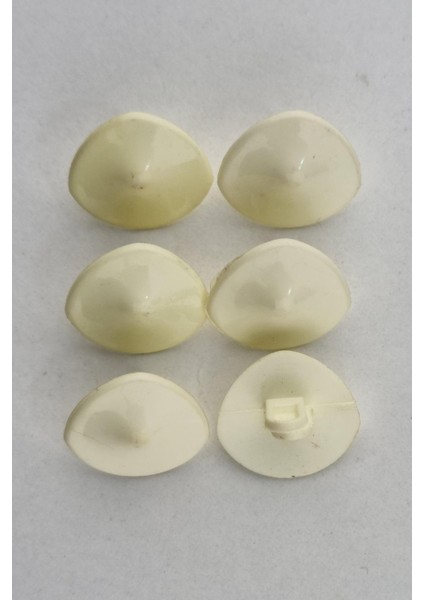 Akrilik Midye Krem Kaban Çeket Hırka Yelek Düğmesi 6 Adet