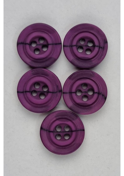 Küçük Boy Akrilik Batik Desenli Mürdüm Kaban Çeket Hırka Yelek Düğmesi 5 Adet