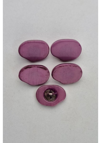 Küçük Boy Akrilik Deliksiz Gül Pembe Çeket Hırka Yelek Düğmesi 5 Adet