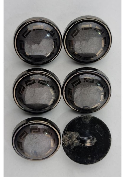 Akrilik Bombeli Işıltılı Füme Kaban Çeket Hırka Düğmesi 6 Adet