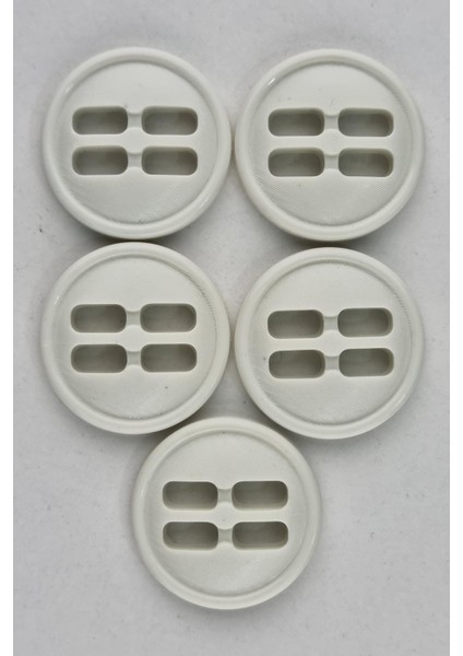 Büyük Akrilik Dikdörtgen Delikli Beyaz Kaban Çeket Hırka Yelek Düğmesi 5 Adet