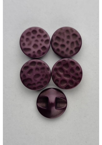 Küçük Boy Akrilik Desenli Deliksiz Mürdüm Kaban Çeket Hırka Yelek Düğmesi 5 Adet