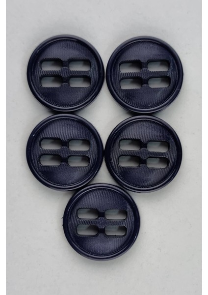 Orta Akrilik Dikdörtgen Delikli Lacivert Kaban Çeket Hırka Yelek Düğmesi 5 Adet