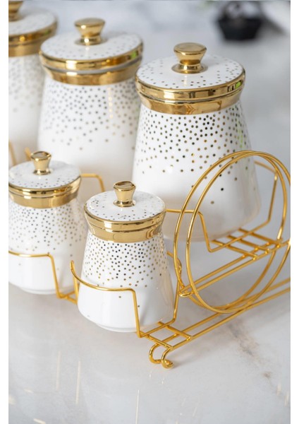 6388 Fleur Metal Standlı 7 Li Baharat Takımı Gold fiyatları
