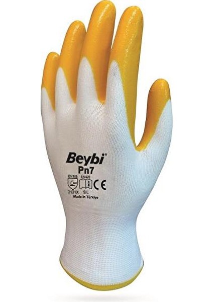 Pn7 Nitril Sarı Iş Eldiveni 10 Beden - 12 Çift fiyatları