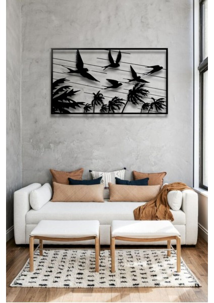Modern Stil Kuşlar Metal Duvar Dekoru Tablo