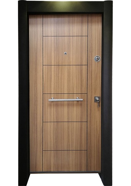 Çelik Kapı, Ahşap Desenli Çelik Kapı, Tırnaklı Çelik Kapı, Daire Kapısı Sol Açılım