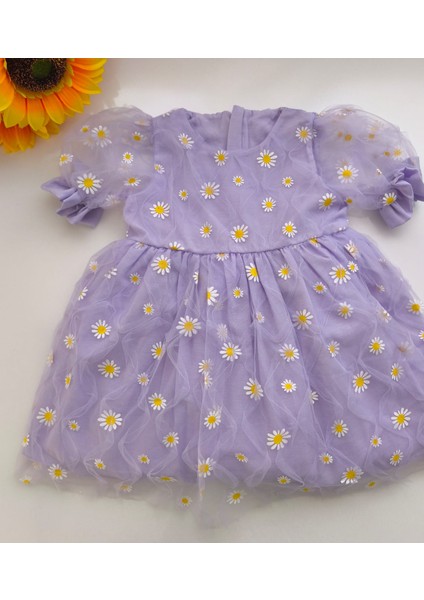 Papatyadesenli Kız Bebek ve Çocuk Elbise