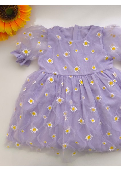 Papatyadesenli Kız Bebek ve Çocuk Elbise modelleri