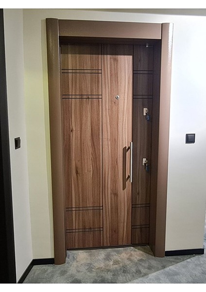Celik Kapı Tırnaklı Çelik Kapı, Statik Kasalı Tanganika Düz Model Daire Kapısı Sol