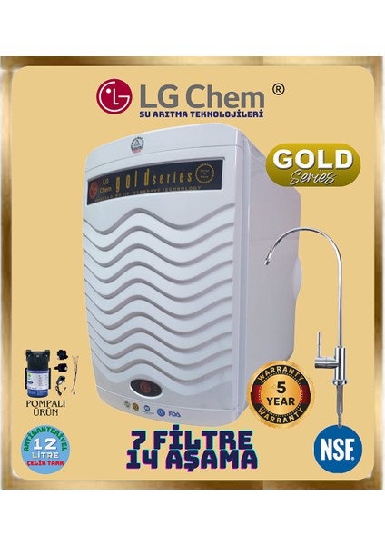 Gold Plus Pompali Beyaz Renk 14 Aşama 7 Fi̇li̇tre 12 Li̇tre Su Aritma Ci̇hazi