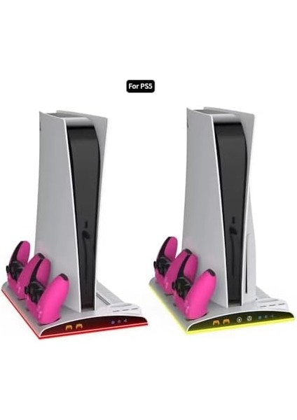 Menashop Metrashop TP5-3570 Ps5 Soğutucu Organizatör 2 Fanlı Stand Kol Şarj Edici Stand 3 USB Hub Kulaklık Platstation Standı fiyatları