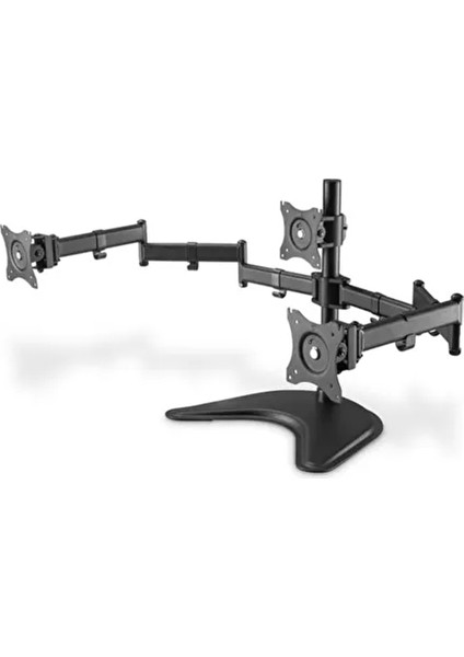 Ayaklı Üçlü Monitör Tutucusu 13-27", 3 x 8 kg (Maks.), Siyah