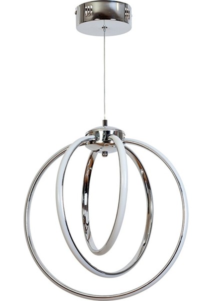 Halka Modern Avize LED 42W 43X40CM Alüminyum Profil Krom -AV-6166-3K