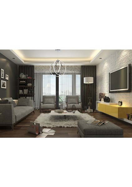 Halka Modern Avize LED 42W 43X40CM Alüminyum Profil Krom -AV-6166-3K fırsatları