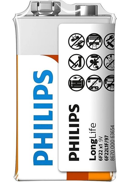 Extra Zinc Çinko Chloride 6F22 9 Volt Pil (12'li Paket)