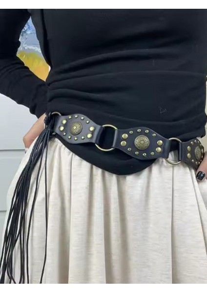 Belden Bağlamalı Ayarlanabilir Siyah Deri Bel Kemeri fiyatları