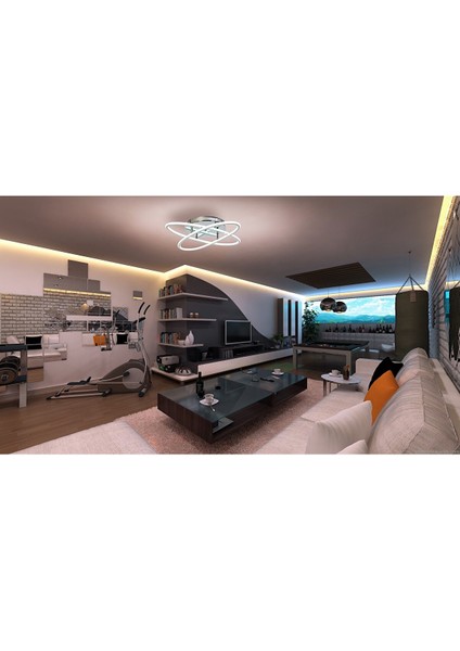 Atom Modern Avize LED 79W 64X64CM Alüminyum Profil Krom -AR-6110-2K indirimleri