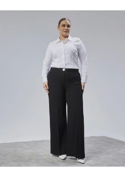 Poly Viscose Full Lycra Beli̇ Lasti̇kli̇ Battal Pantolon fırsatları