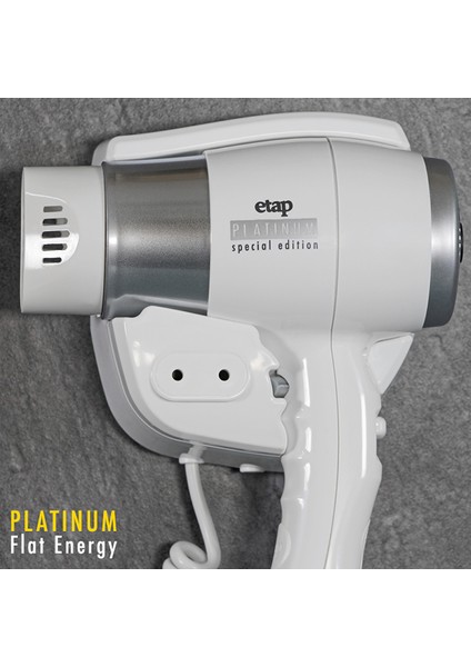 Ee 187-4 Platinum Flat Energy Duvara Monte Otel Tipi Saç Kurutma Makinesi