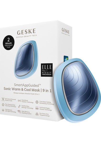 Titreşimli, Soğutma ve Isıtmalı, LED Terapili Yüz Maskesi Bakım Cihazı | Sonic Warm & Cool Mask Mavi