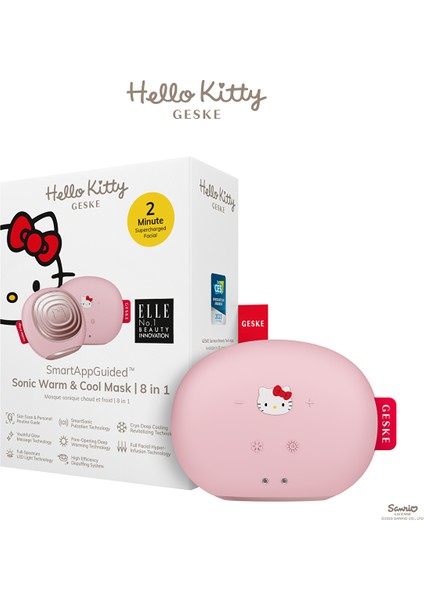 Hello Kitty Soğutma ve Isıtmalı, LED Terapili Yüz Maskesi Bakım Cihazı | Sonic Warm & Cool Mask Pembe