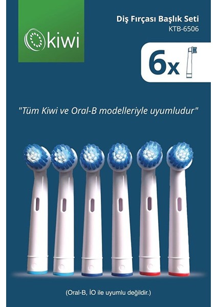 KTB-6506 6'lı Diş Fırçası Yedek Başlık Seti