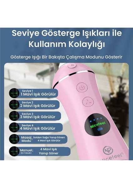Nicefeel FC1596 Taşınabilir,şarjlı,masajlı,diş Teli/protez Bakım Profesyonel Ağız Duşu-Pembe modelleri