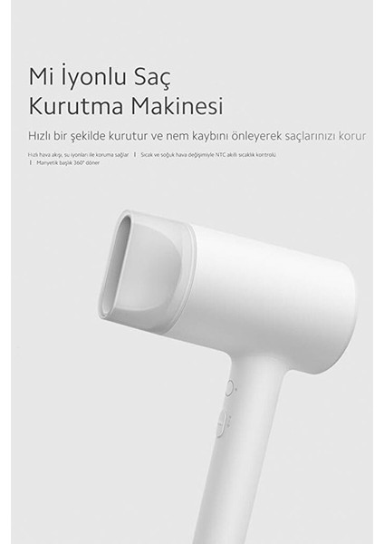 Mi Ionic H300 Beyaz Saç Kurutma Makinesi