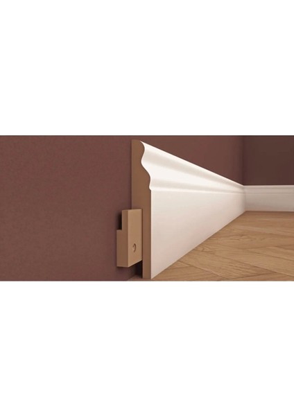 By Istanbul Lake Pvc Kaplama Saten Beyaz 10 cm Parke Süpürgelik 10 Adet 25MT B10