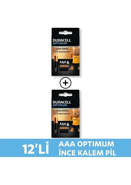 Optimum Aaa Alkalin Ince Kalem Pil (12’li Paket) 1,5V, Lr6 MX1500