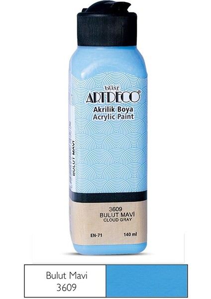 Akrilik Boya 140 ml Renk Seçmeli Canlı ve Pastel Bulut Mavi